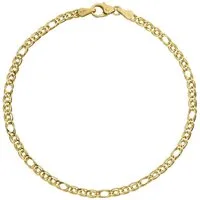 Schmuck Krone Goldarmband 3mm Zwillings-Panzerarmband aus 585 Gelbgold, 19cm, Gold 585