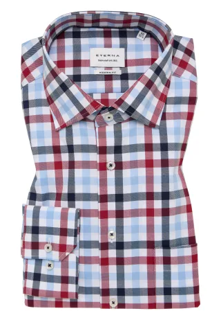 ETERNA - Hemd Twill Langarm rot - Gr. - 46/Langarm - 65cm