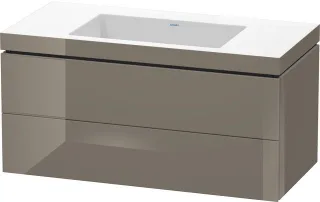 Duravit L-Cube c-bonded Set wandhängend Flanell Grau Hochglanz 1000x480x500 mm - LC6928N8989 LC6928N8989