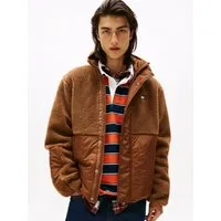 Tommy Jeans Steppjacke TJM ESSENTL MIX TEDDY Übergangsjacke relaxed fit, mit Teddy Fleece, Stehkragen