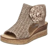Rieker Schaftsandalette Keilsandale, Sommerschuh, Plateausandalette mit Blüte