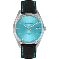 Jacques Lemans Quarzuhr Derby 50-3S, Armbanduhr, Herrenuhr, Damenuhr, Lederarmband, Datum