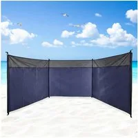 Spetebo Windschutz Strand Sichtschutz blau mit Tragetasche - 500 x 140 cm, Personen: 4 (Anzahl, 1 tlg., Stück), schnell und leicht aufgebaut