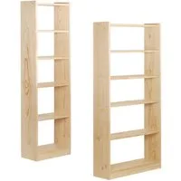 Astigarraga Kit Line Bücherregal Vollholzregal "Gala" Regalmodul mit 6 Ebenen in zwei Größen