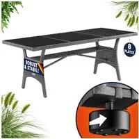 Casaria Gartentisch (1-St), Wetterfest 190x90x75cm WPC Tischplatte Polyrattan inkl. Ablage