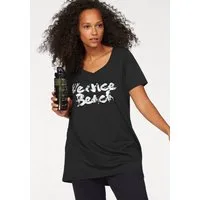 Venice Beach Longshirt Langarm, lockere Passform, mit Logodruck, herzförmiger Ausschnitt