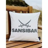 Sansibar Sylt Dekokissen Outdoor Kissen Sansibar (1 Stück), Logodruck, 45x45 cm, Kissenfüllung, Outdoor geeignet, wasser- und schmutzabweisend