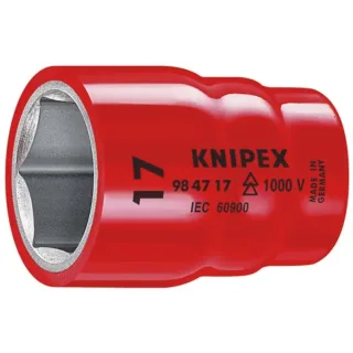 KNIPEX Steckschlüsseleinsatz (Doppel-Sechskant) mit Innenvierkant 1/2 Zoll 61 mm - 98471"