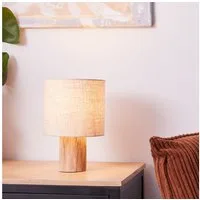 Lightbox Tischleuchte, ohne Leuchtmittel, Tischlampe, 30 cm Höhe, Ø 20 cm, E27, max. 40 W, Schalter, beige