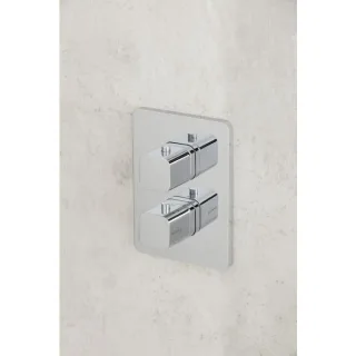 Herzbach Ceo Fertigmontageset 36.503050.4.01 Unterputz-Thermostat soft, für 2 Verbraucher, chrom