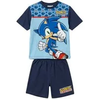 Sonic The Hedgehog Pyjama Kinder Sommer Pyjama Baumwolle Kurzarm Schlafanzug Set (Set, 2 Stück)