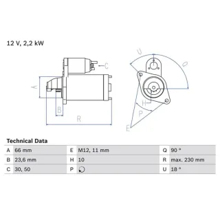 Bosch Anlasser 2,2 kW Audi A4 A5 A6 A7 A8 Q5 Porsche Macan 0986025400