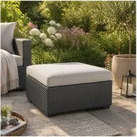 Allibert Gartenlounge-Hocker Salta inklusive Kissen, wetterfeste Rattanoptik Final SALE