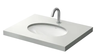 TOTO WU Unterbauwaschtisch, rund, 500 mm, ohne Hahnloch, mit Überlauf, LW1505JUYW/F#W LW1505JUYWFW
