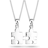 Elli Ketten-Set Partnerketten Puzzlestücke 925 Silber, Puzzleteile