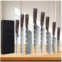 MDHAND Messer-Set 8-teiliges Premium Küchenmesser-Set mit Geschenkbox (8-tlg), Edelstahl Messerset mit ergonomischem Pakka-Holzgriff
