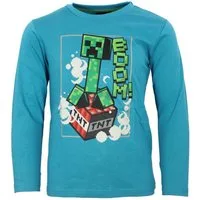 Minecraft Langarmshirt Minecraft Creeper Gamer Kinder Jungen Langarm Shirt Gr. 116 bis 152 - Baumwolle
