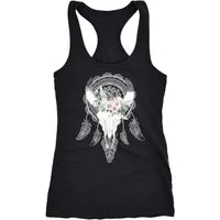 Neverless Tanktop Damen Tank-Top Boho Skull Totenkopf Schädel Traumfänger Dreamcatcher