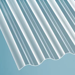 Acryl Lichtplatte | Wellplatte | 76/18 | 1,5 mm | Breite 1045 mm | glatt | glasklar