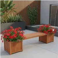 Melko Gartenbank Gartenbank Sitzbank mit 2 Blumenkästen Holz (Stück, Einzelartikel), Imprägniert