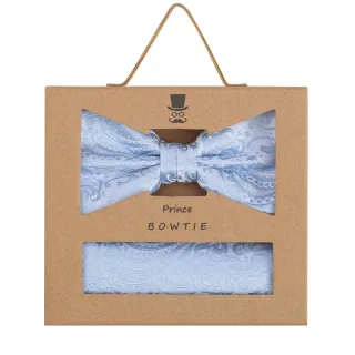 prince bowtie - Set Fliege+Tuch Paisley h-blau - Gr. - OS
