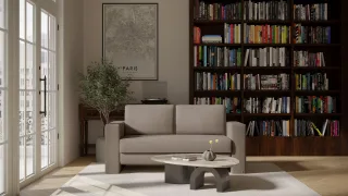 BRUNO Schlafsofa 140cm in Taupe Grau-Beige | Kubus | stabiles Massivholz & Boxspringkomfort