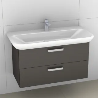 Artiqua 413 Waschtischunterschrank für MyDay 125400 Stahlgrau Metallic, 413-WU2L-K77-7141-88 413-WU2L-K77-7141-88