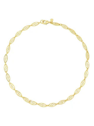 Fashionbox Kette Messing oval vergoldet