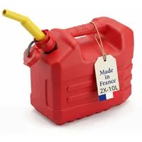 BigDean Benzinkanister 10 Liter Kraftstoffkanister Kanister (Set, 2 St., Benzinkanister), 10L, Eindrehbarer Ausgießer