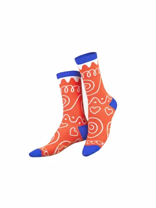 eat my socks - Socken - Xmas cookie blau/orange - Gr. - OS