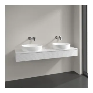 Villeroy und Boch Antao Waschtisch-Unterschrank K17150GF 160x19x50cm, Hahnlochbohrung, Waschbeckenplattenfarbe Lack, glossy white lacquer