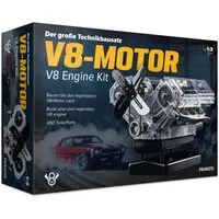 Franzis Modellbausatz FRANZIS V8-Motor Technikbausatz, Motorbausatz im Maßstab 1:3, (250-tlg)