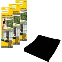 SCHELLENBERG Fliegengitter-Gewebe Maxi für große Fenster, (Packung, 3-St), Insektenschutz und Mückenschutz, 150 x 300 cm, anthrazit und weiß