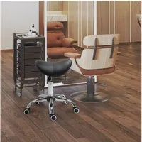 HOMCOM Rollsitz höhenverstellbarer Sattelhocker Drehstuhl Drehhocker (Kosmetikhocker, 1 St., Arbeitshocker), Schwarz 52 x 53 x 49-61 cm