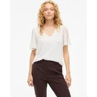 Vila T-Shirt VIFALIA V-NECK S/S TOP - NOOS
