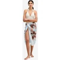 Marc O'Polo Pareo Abstract Flower, Sarong, Strandtuch Wickel, Strand Pareo