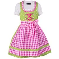 Ramona Lippert Dirndl Kinderdirndl Chrissi grün pink Dirndl mit Bluse Mädchen