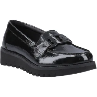 Hush Puppies Francis Loafer Patent Mädchenschwarze Slipper Aus Leder