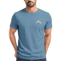 Neverless Print-Shirt Herren T-Shirt mit Bergmotiv, Minimalistisches Outdoor Grafikshirt mit Print