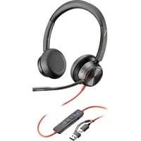 Poly Blackwire 8225 USB-C Stereo-Headset + USB-C/A-Adapter schwarz, für Microsoft Teams zertifiziert