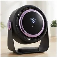 shop'n smile ideoon Akku-Ventilator Akku-Tischventilator mit Digitalanzeige 8W USB-C Camping-Lüfter, Tischventilator mit Display 5 Stufen Ladezeit 4 St. 2000mAh & USB-C