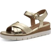 Tamaris Keilsandalette, Sommerschuh, Riemchensandale mit Ziernähten