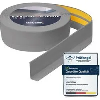 HOLZBRINK Sockelleiste PVC Weichsockelleiste selbstklebend 50x20mm Hellgrau, L: 500 cm, 5m Rolle, Küchenabschlussleiste Arbeitsplatte, Fensterleiste, Fensterabdichtung