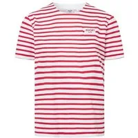 JOOP! T-Shirt Teele geringelt, gerippter Rundhals