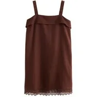 Next Trägerkleid Minikleid mit Trägern und Umschlag, Kurzgröße (1-tlg)