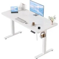 HOMALL Schreibtisch Schreibtisch Höhenverstellbarer mit Gedächtnis und Sitzerinnerung (2-lagige Hohenverstellung mit sitzender Erinnerungsfunktion und USB-Ladeanschluss)