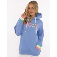 Zwillingsherz Hoodie "Rahel" mit "MOIN" und Anker Stickerei, kontrastfarbigen Ärmelbündchen
