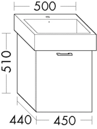 Burgbad Waschtischunterschrank System 30 Preisgruppe 4 Sana 510x450x440 Eiche Weiß, WTU456AF6335 WTU456AF6335