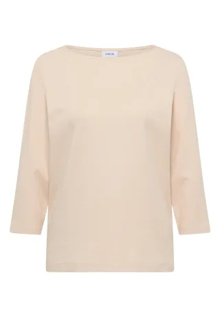 CECIL - Basic Shirt mit U-Boot-Ausschnitt pearl beige - Gr. - XL