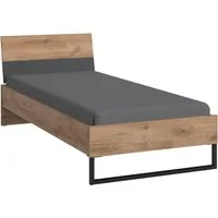 Wimex Einzelbett Texel erhältlich in den Breiten 90 & 140cm, Mit Metallkufe, Bett im Industrial Look